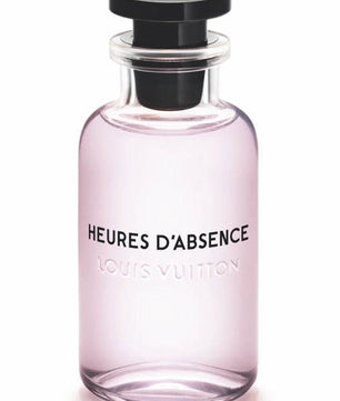 Louis Vuitton perfume bottle labeled 'Heures d'Absence' on a white background