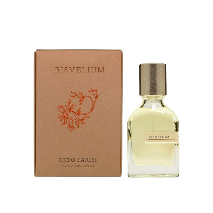 Risvelium perfume bottle and packaging on a white background