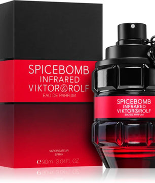 Spicebomb Infrared Viktor & Rolf perfume bottle and packaging on a white background