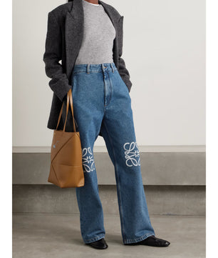LOEWE Anagram Baggy High-Rise Wide Leg Jeans