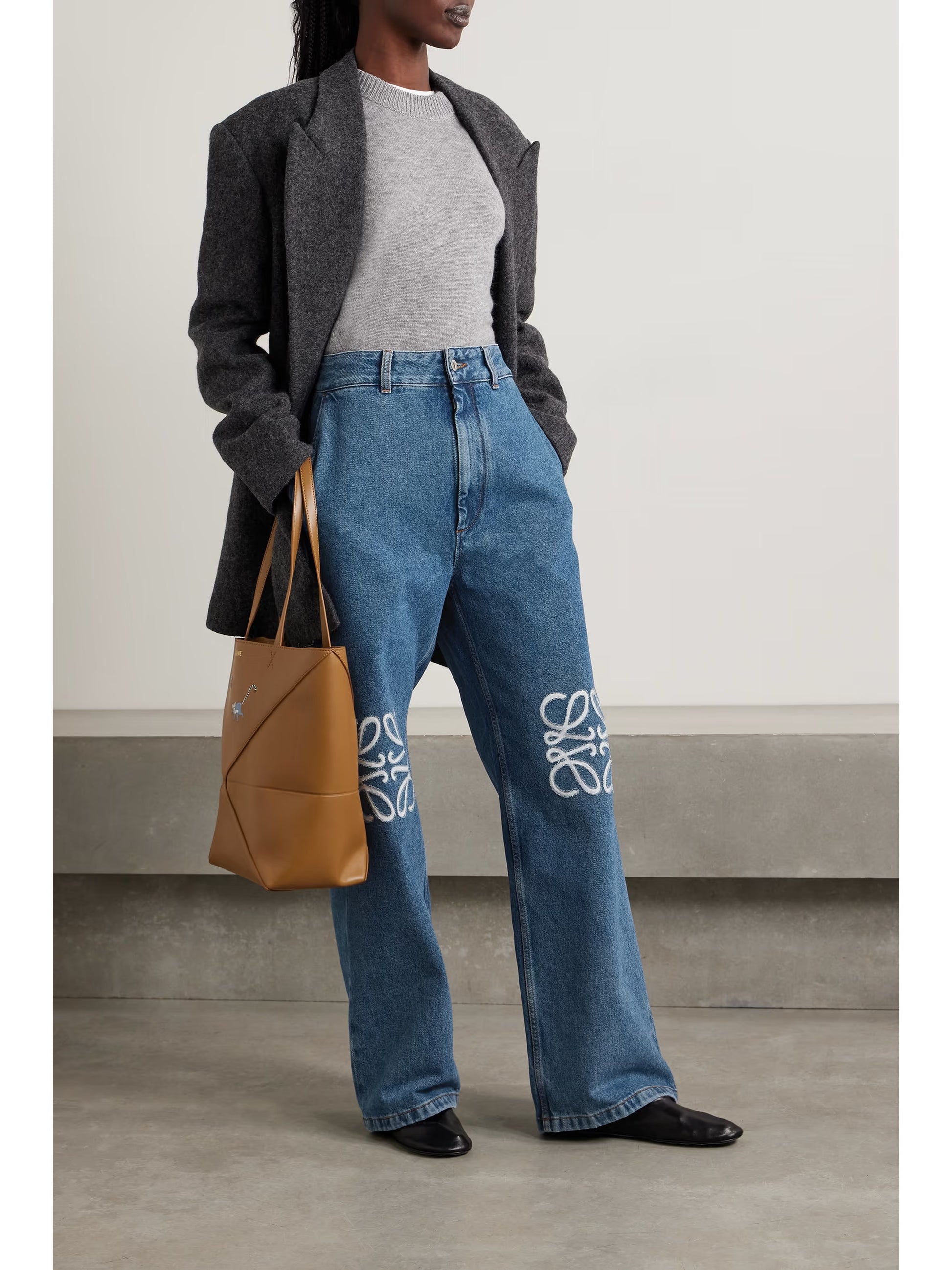 LOEWE Anagram Baggy High-Rise Wide Leg Jeans