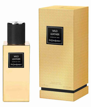 Yves Saint Laurent Wild Leather perfume bottle and packaging on a white background