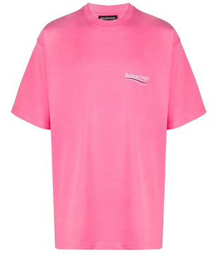 قميص Balenciaga للحملة السياسية في Vintage Jersey باللون الوردي
