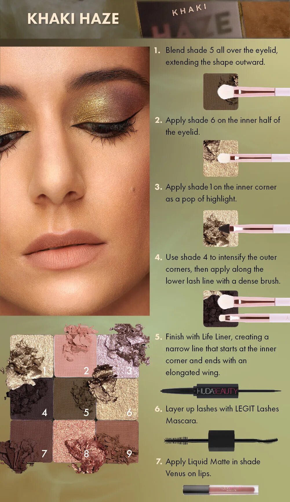 Huda Beauty Haze Khaki Eye Shadow