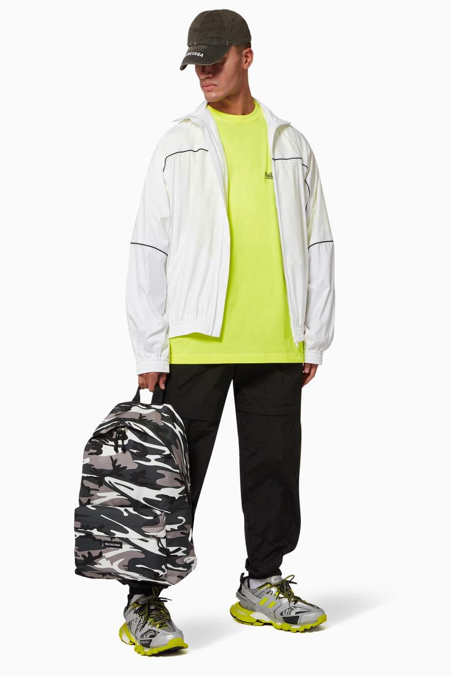 Balenciaga Political Campaign Large Fit T-Shirt in Vintage Jersey in Fluorescent Yellow