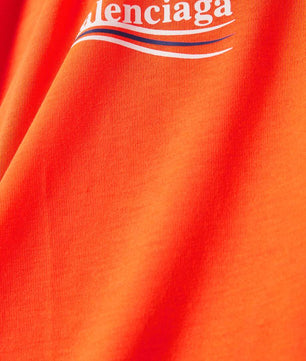 Balenciaga Political Campaign Large Fit T-Shirt in Vintage Jersey in Orange