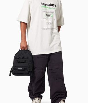 Balenciaga Dry Cleaning - Large Fit T-shirt من جيرسي عضوي عتيق باللون الأبيض