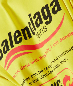 Balenciaga Dry Cleaning Large Fit T-shirt in Organic Vintage Jersey in Yellow