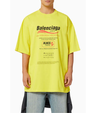 Balenciaga Dry Cleaning Large Fit T-shirt in Organic Vintage Jersey in Yellow