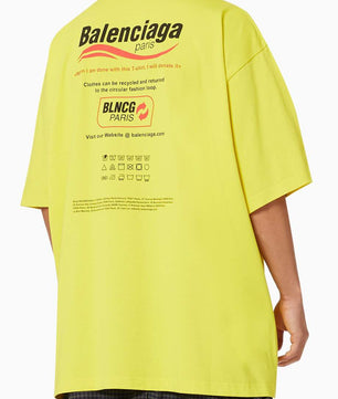 Balenciaga Dry Cleaning Large Fit T-shirt in Organic Vintage Jersey in Yellow
