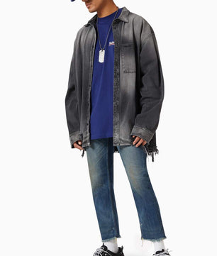 قميص Balenciaga للحملة السياسية باللون الأزرق جيرسي