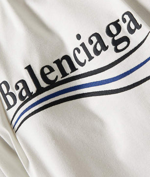 قميص Balenciaga للحملة السياسية في Vintage Jersey باللون الأبيض