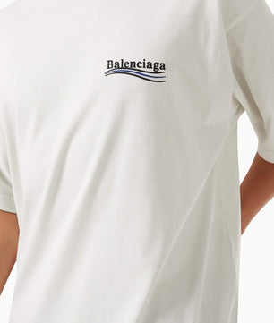 قميص Balenciaga للحملة السياسية في Vintage Jersey باللون الأبيض