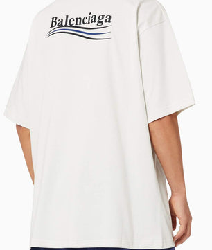 قميص Balenciaga للحملة السياسية في Vintage Jersey باللون الأبيض