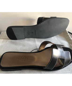 Hermes Oran Sandal Black