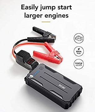 Roav Jump Starter Powerbank 8000mAh Battery 800A peak current USB-C Input