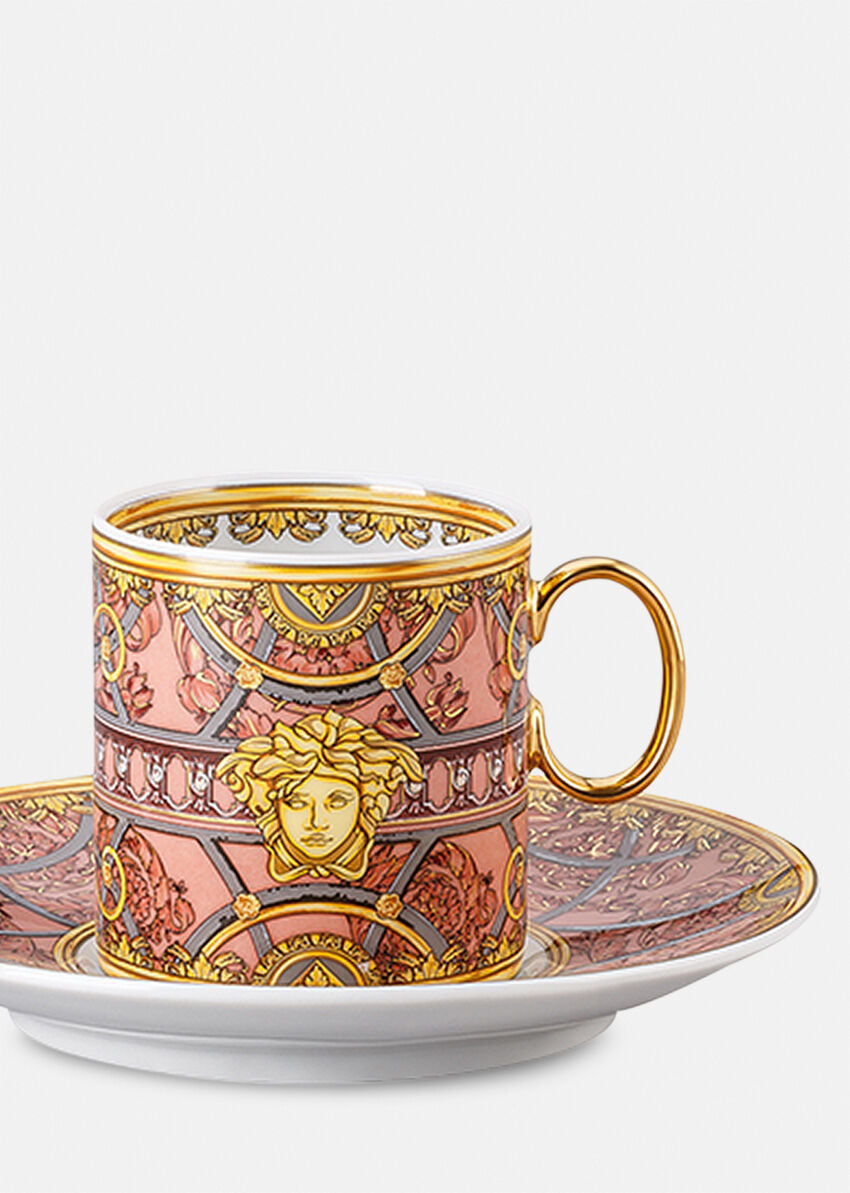 Versace Home Scala Del Palazzo Rosa Espresso Cup & Saucer