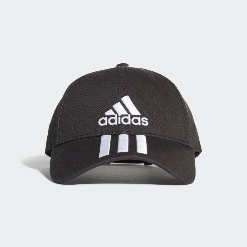 Six-Panel Classic 3-Stripes Cap in Black - ROOYAS