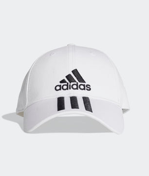 Six-Panel Classic 3-Stripes Cap in White - ROOYAS