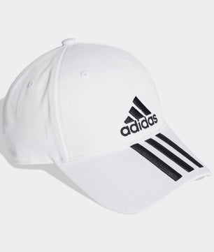 Six-Panel Classic 3-Stripes Cap in White - ROOYAS