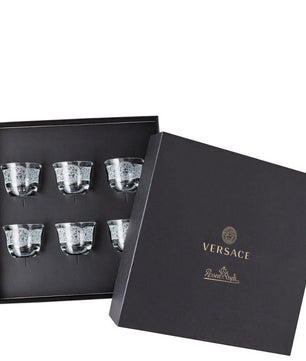 Versace Gala Prestige Medusa Clear Set of 6 mugs small w/o handle