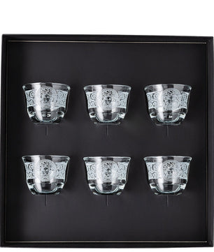 Versace Gala Prestige Medusa Clear Set of 6 mugs small w/o handle