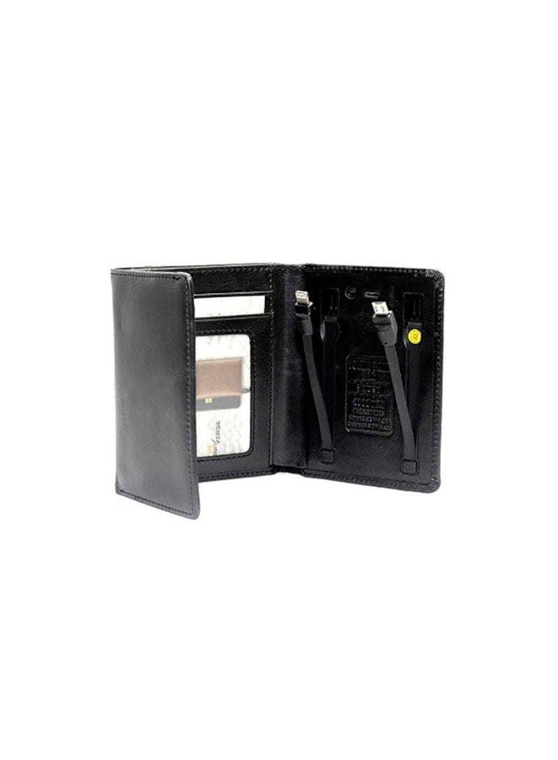 Wallet Style Portable Power Bank 4000mAh Black - ROOYAS