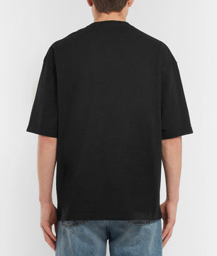 Balenciaga Logo Embroidered Cotton Jersey T-shirt in Black