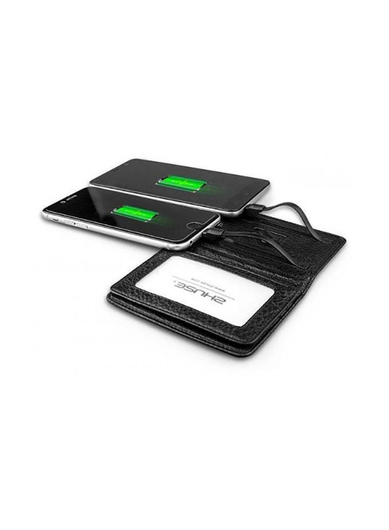 Wallet Style Portable Power Bank 4000mAh Black - ROOYAS
