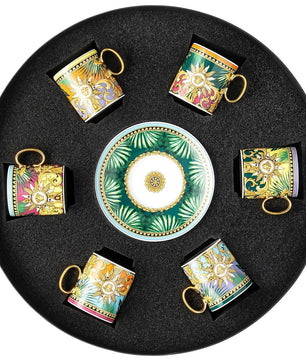 VERSACE HOME Jungle Animal Espresso Cup & Saucer - Set of 6