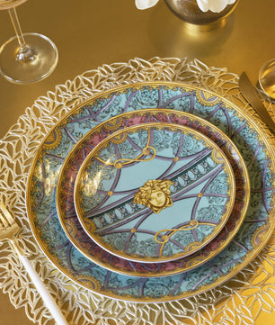 Versace Home La Scala Del Palazzo Plate in Green - 17cm