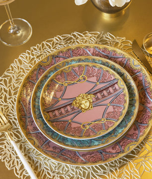 Versace Home La Scala Del Palazzo Plate in Pink - 17cm