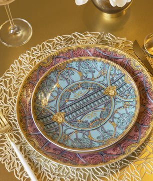 Versace Home La Scala Del Palazzo Plate in Green - 21cm