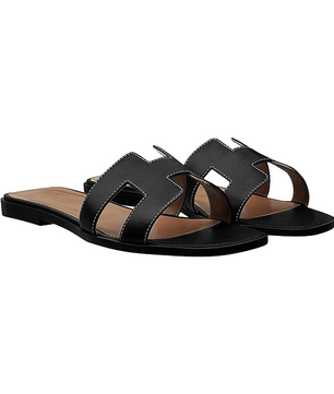 Hermes Oran Sandal Black