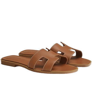 Hermes Oran Sandal Gold/Full Brown