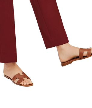 Hermes Oran Sandal Gold/Full Brown
