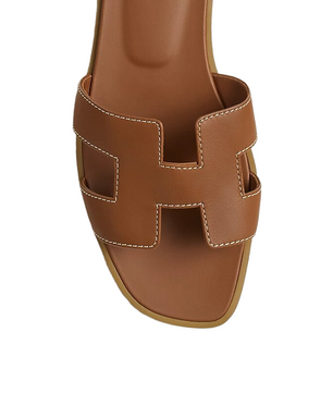 Hermes Oran Sandal Gold/Full Brown